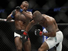 4:3 Kamaru Usman lands a punch against Leon Edwards during UFC Fight Night at Amway Center. Mandatory Credit: Reinhold Matay-USA TODAY Sports