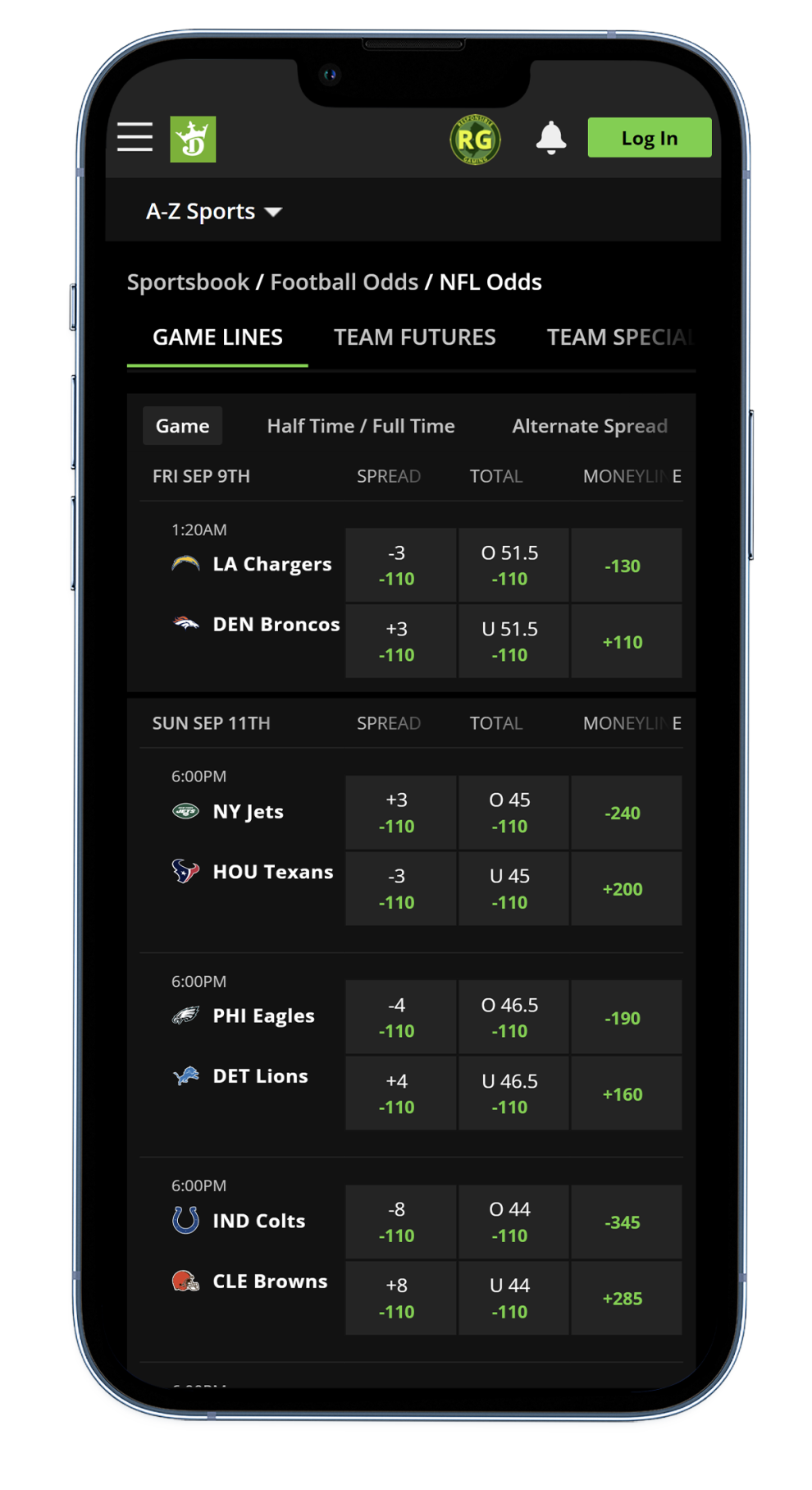 DraftKings NFL Parlay screenshot 1