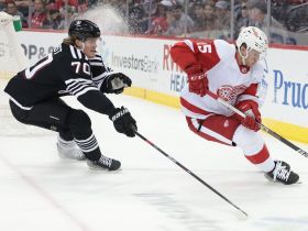 Detroit Red Wings left wing Jakub Vrana. © Vincent Carchietta-USA TODAY Sports