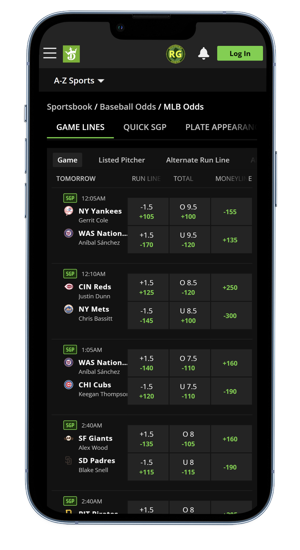 MLB point spread graphic 1