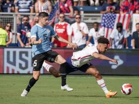 4:3 USA defender Walker Zimmerman (3) controls the ball as Uruguay midfielder Federico Valverde (15) defends during an international friendly soccer match at Children's Mercy Park. Mandatory Credit: Denny Medley-USA TODAY Sports