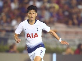 4:3 Tottenham Hotspur forward Son Heung-Min against FC Barcelona during an International Champions Cup soccer match at Rose Bowl. Mandatory Credit: Mark J. Rebilas-USA TODAY Sports