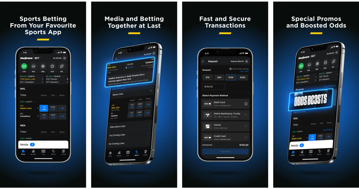 Sportsbook reviews TheScoreBet App Store features