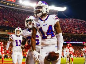 Buffalo Bills wide receiver Stefon Diggs (14) celebrates. © Jay Biggerstaff-USA TODAY Sports