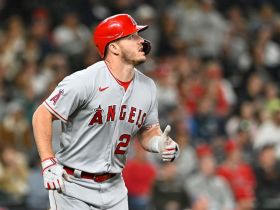 Los Angeles Angels center fielder Mike Trout. © Steven Bisig-USA TODAY Sports