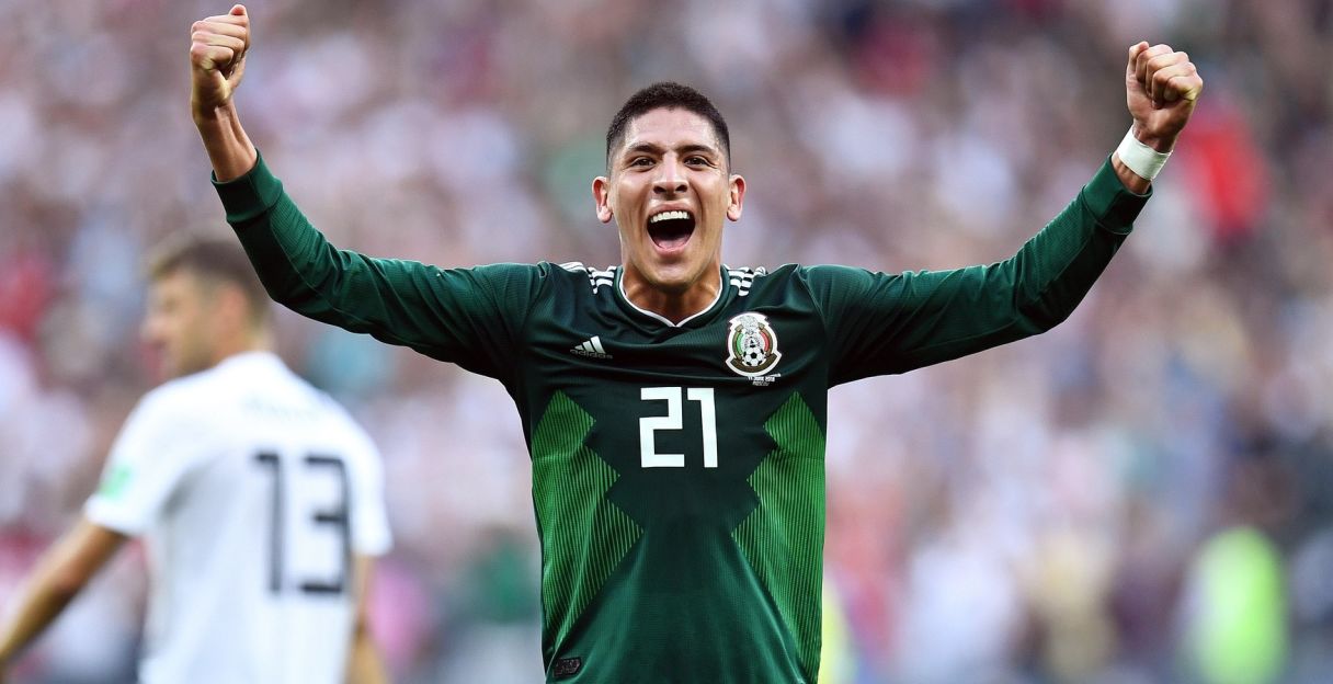 Mexico defender Edson Alvarez (21) celebrates. Pic: Tim Groothuis/Witters Sport via USA TODAY Sports
