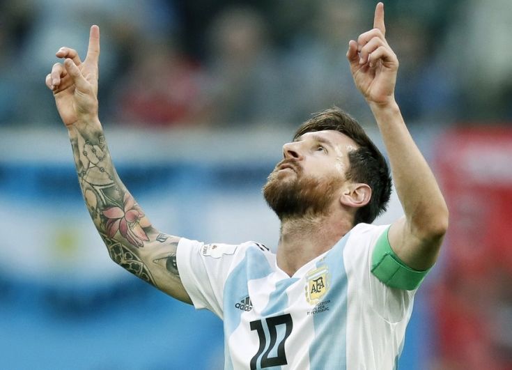 Lionel Messi celebrates at  the FIFA World Cup 2018. © Pro Shots/Sipa USA via USA TODAY Sports