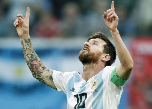 Lionel Messi celebrates at  the FIFA World Cup 2018. © Pro Shots/Sipa USA via USA TODAY Sports