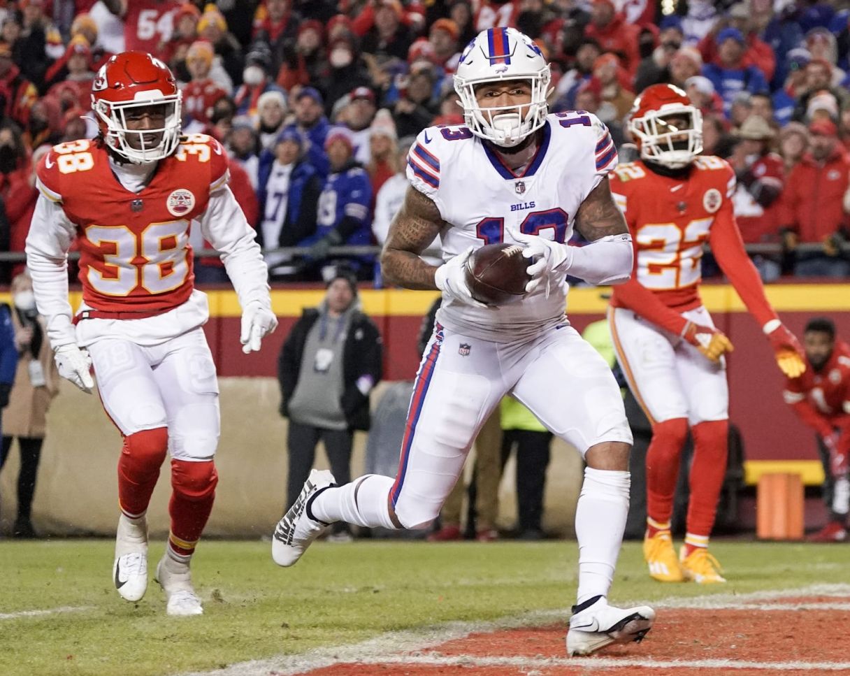 Buffalo Bills wide receiver Gabriel Davis scores touchdown against the Kansas City Chiefs. © Denny Medley-USA TODAY Sports