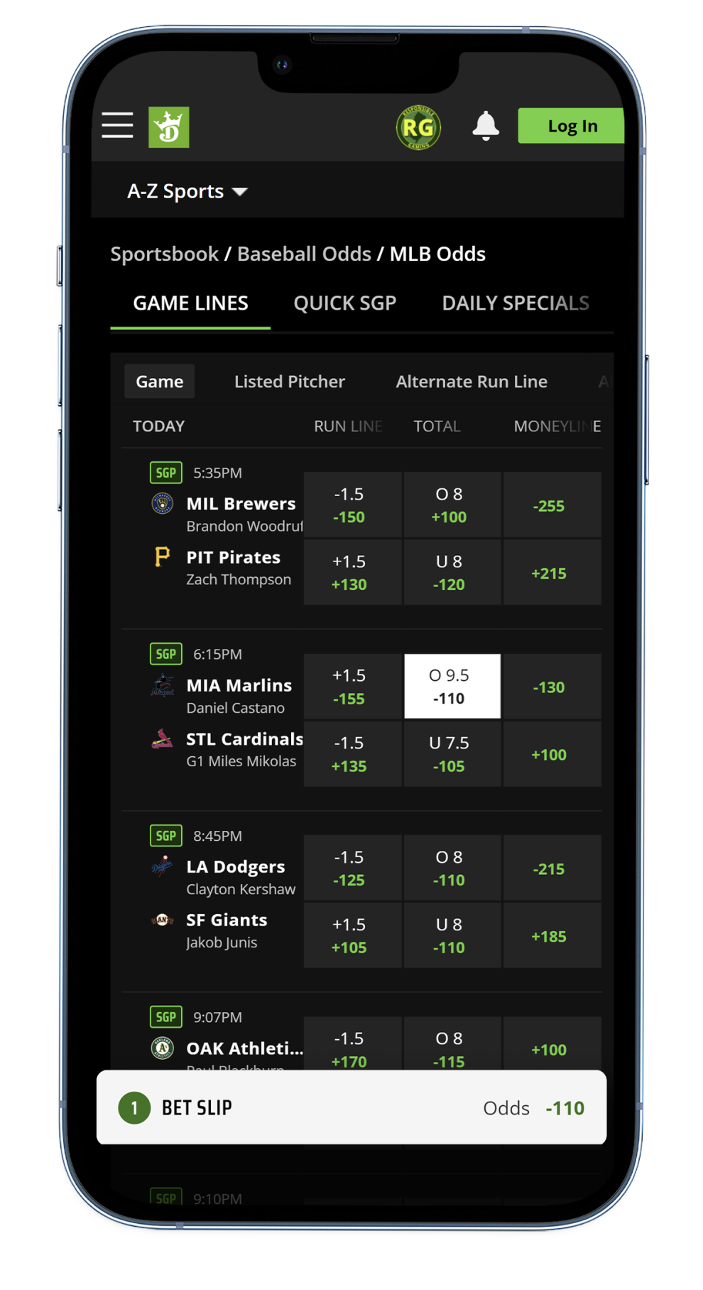 DraftKings NFL overUnder screenshot 2