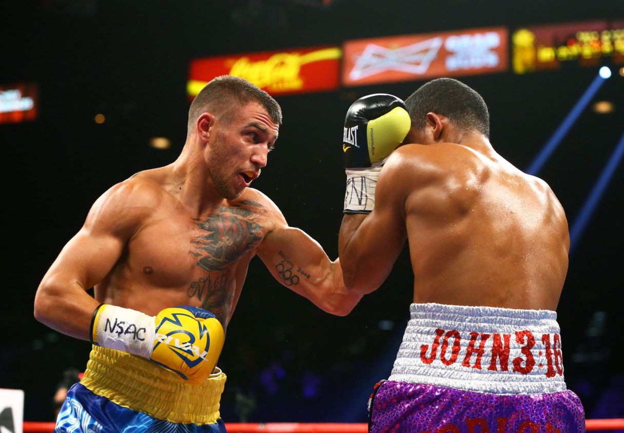 Ukrainian lightweight Vasyl Lomachenko in action. © Mark J. Rebilas-USA TODAY Sports