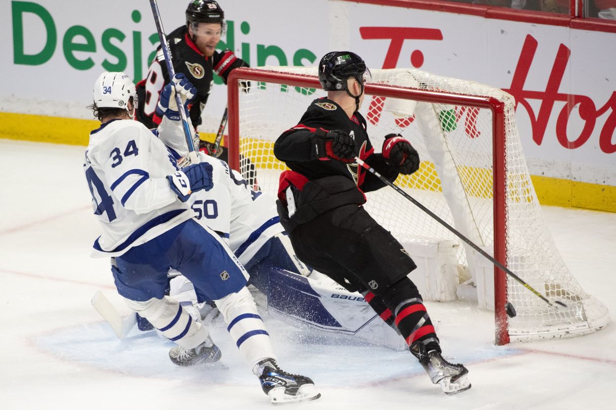 Toronto Maple Leafs center Auston Matthews (34) in action at the Canadian Tire Centre Ⓒ Marc DesRosiers-USA TODAY Sports