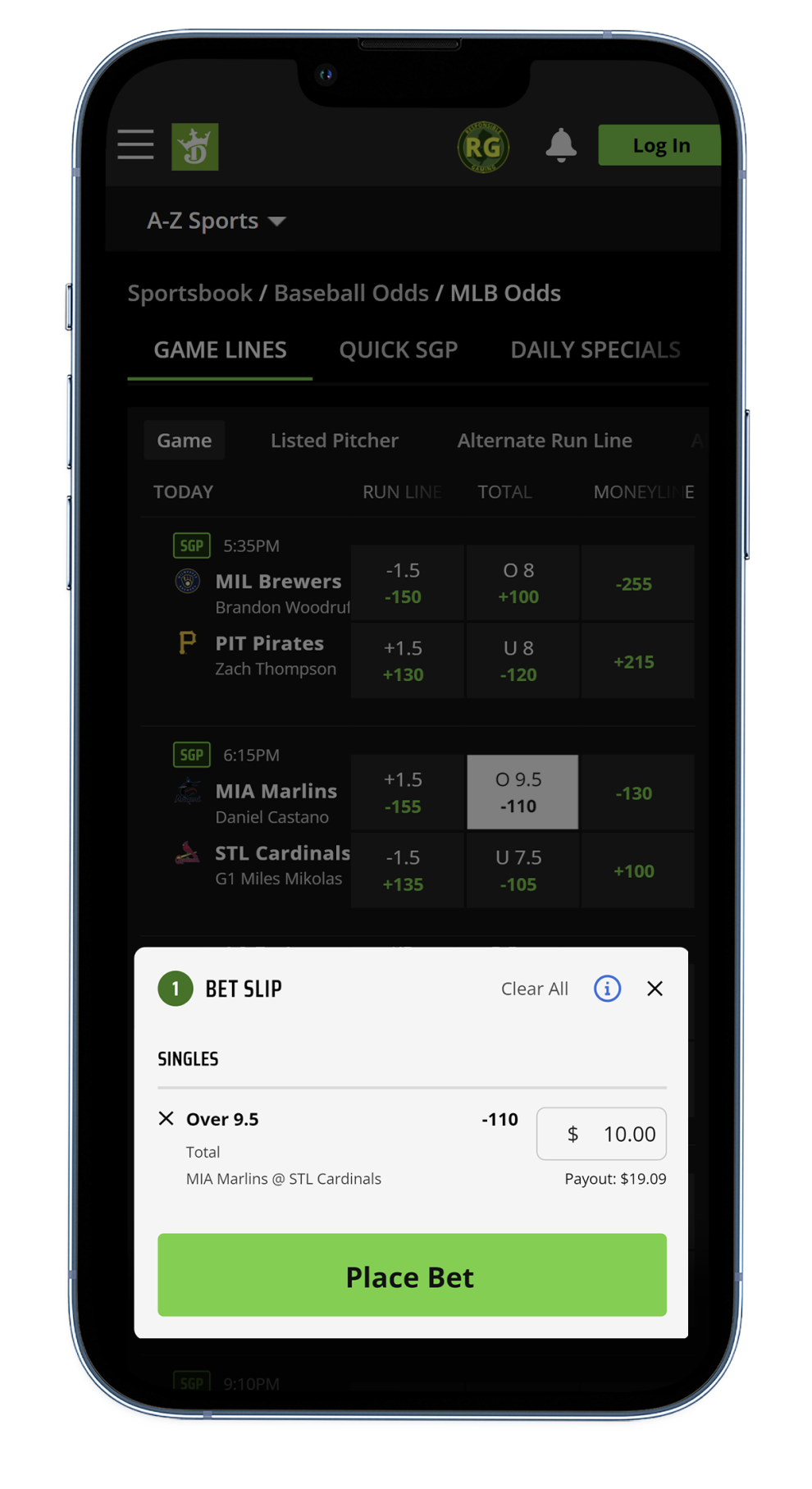 DraftKings NFL overUnder screenshot 3