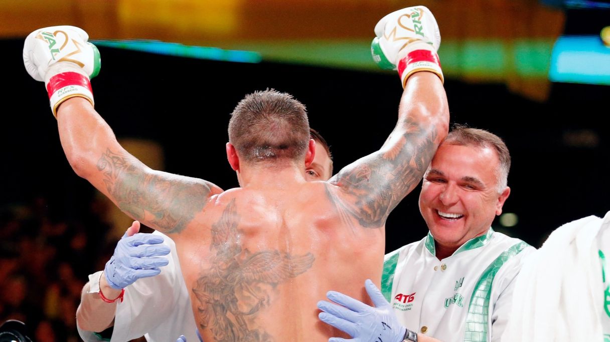 Usyk will be hoping he is the one celebrating yet again. Pic: Jon Durr-USA TODAY Sports